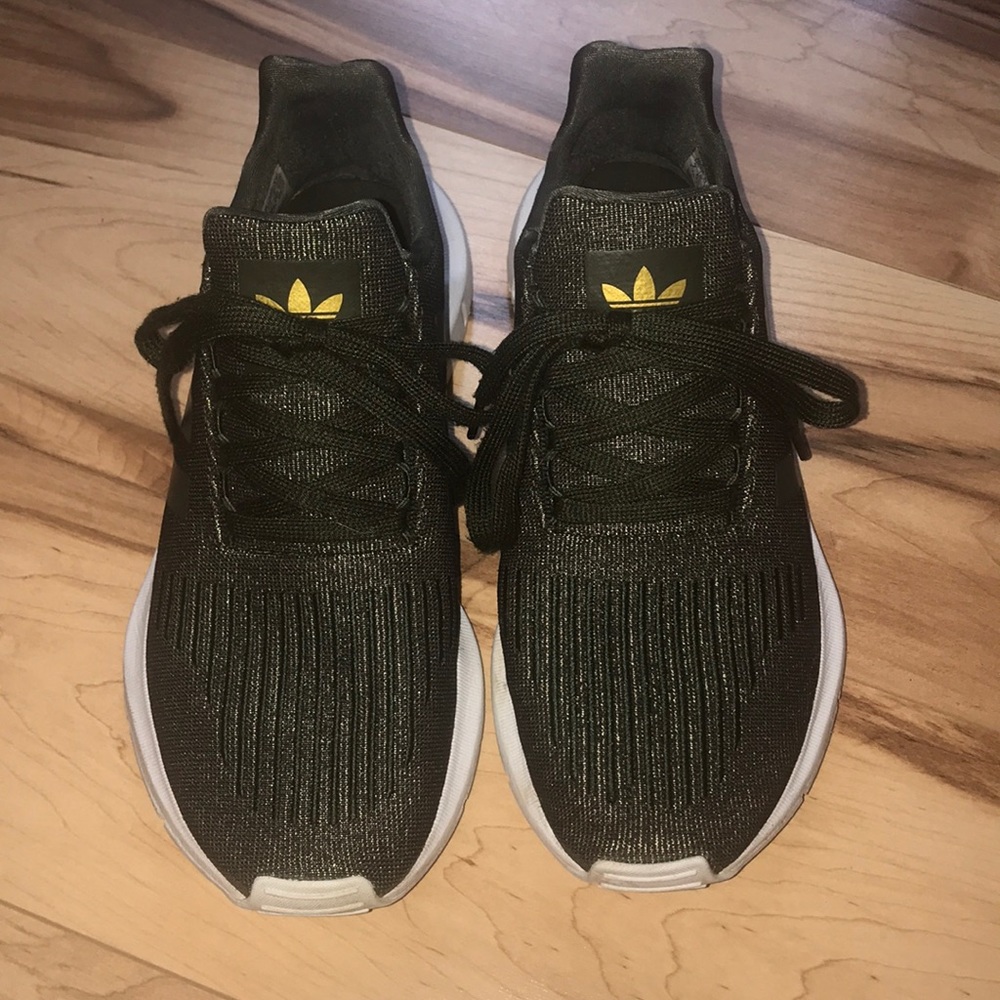 Adidas Swift Run Olive Green Gold Sparkle